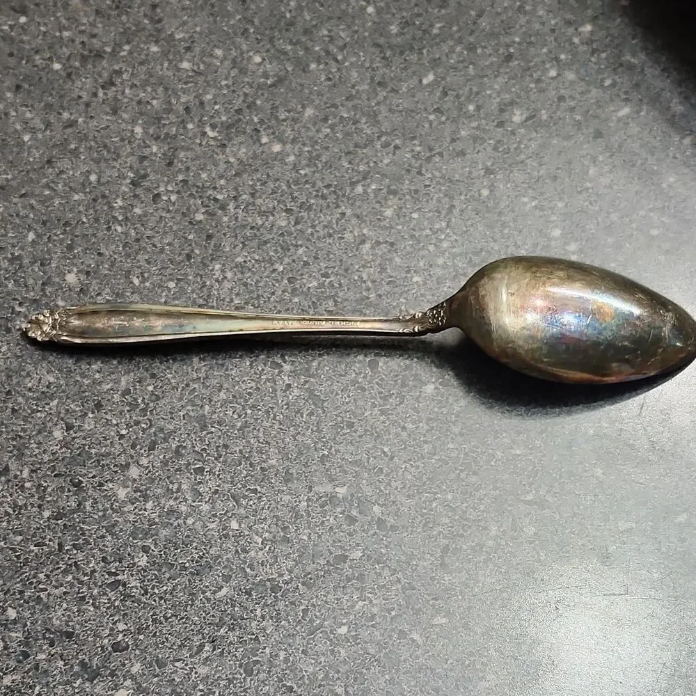 Nickel Silver Japan Ornate Floral Pattern Spoon